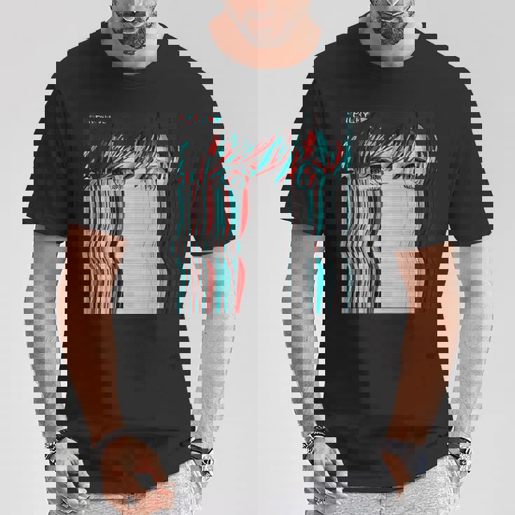 ベーパーウェーブ美的アニメ少女レトロ原宿aporwave Tシャツ 面白い贈り物