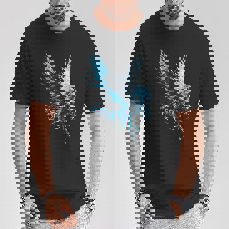 ペガサスユニコーンモチーフイラスト Tシャツ 面白い贈り物