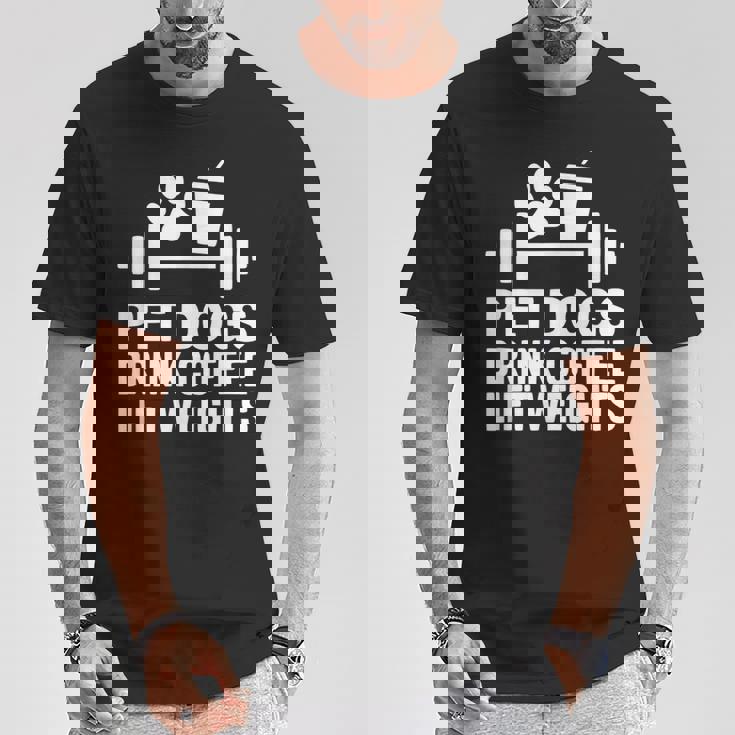 ペット 犬 ドリンク コーヒー リフト ウェイト 面白い ジム ワークアウト Tシャツ 面白い贈り物