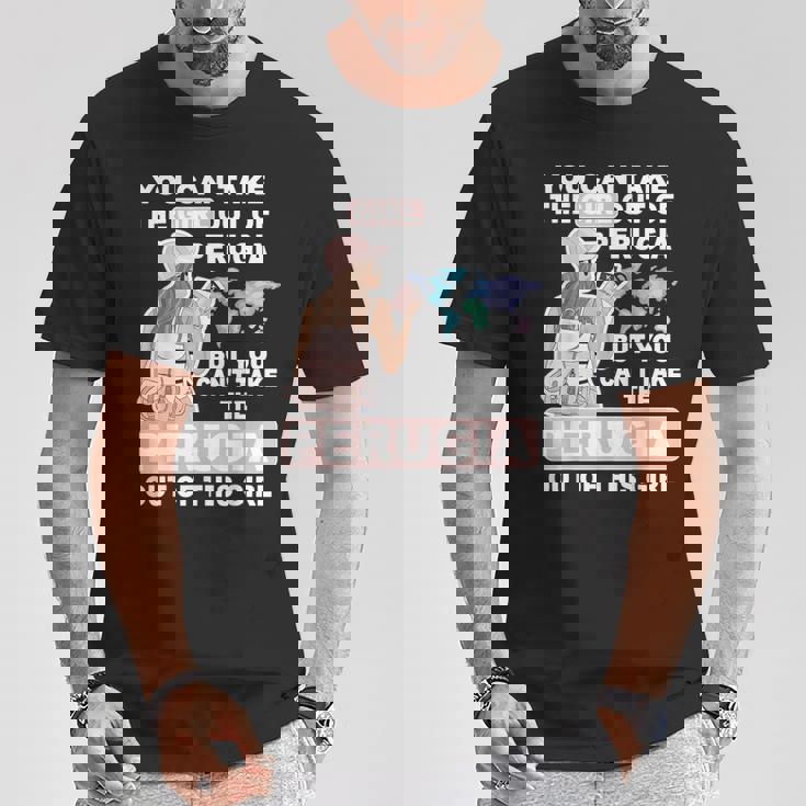 ペルージャシティのクールな少女 誇り高きペルージャガール Tシャツ 面白い贈り物