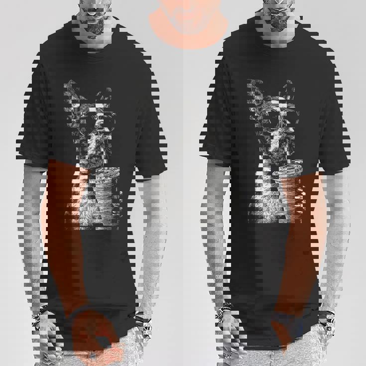 ボストンテリア ドリンク アイスコーヒー 面白い Bostie Dog Meme Tシャツ 面白い贈り物