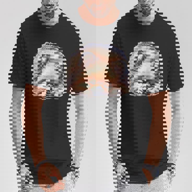 ポメラニアン × ポメラニアン 犬 寝ている Tシャツ 面白い贈り物