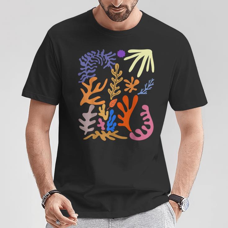 マティス 絵画 美的 花 人工抽象 秋 Tシャツ 面白い贈り物