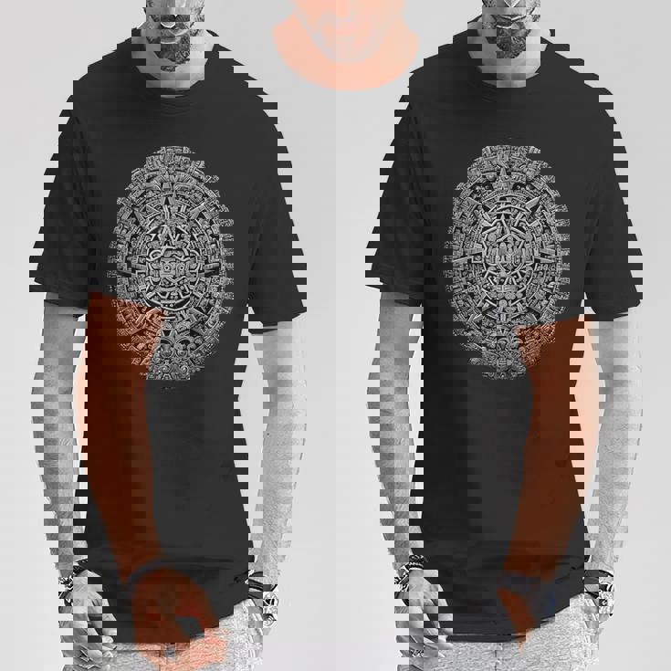 マヤ暦 マヤアステカ メキシコ 太陽 石 古代アステカ Tシャツ 面白い贈り物