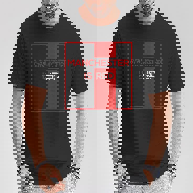 マンチェスター・イズ・レッド・ファニー・ユナイテッド・フットボール・サポーター Tシャツ 面白い贈り物