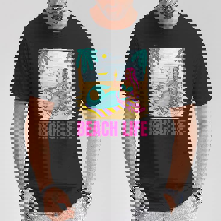 マーメイドビーチライフ 長袖tシャツ Tシャツ 面白い贈り物