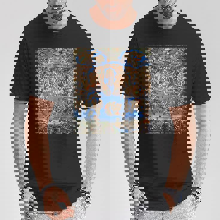 ミケランジェロ 最後の審判 フレスコ画 1536-1541 年の作品 Tシャツ 面白い贈り物