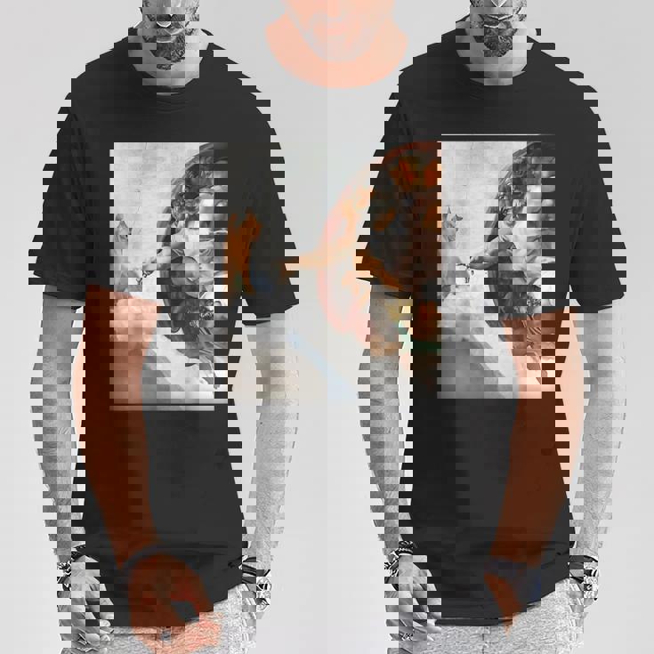 ミケランジェロの愉快な創作猫ミーム。 Tシャツ 面白い贈り物