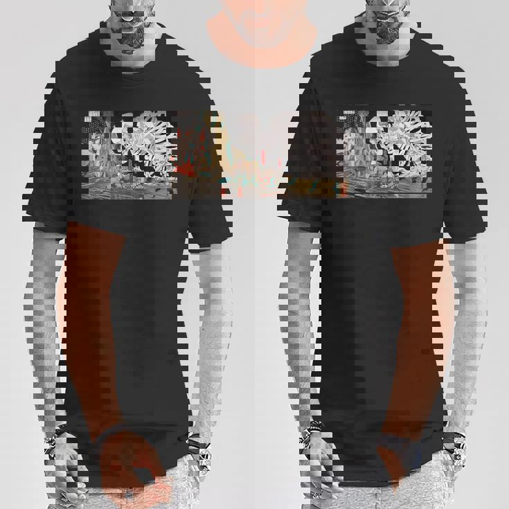 ミツクニ スケルトンスペクターに逆らう 歌川国芳作 Tシャツ 面白い贈り物