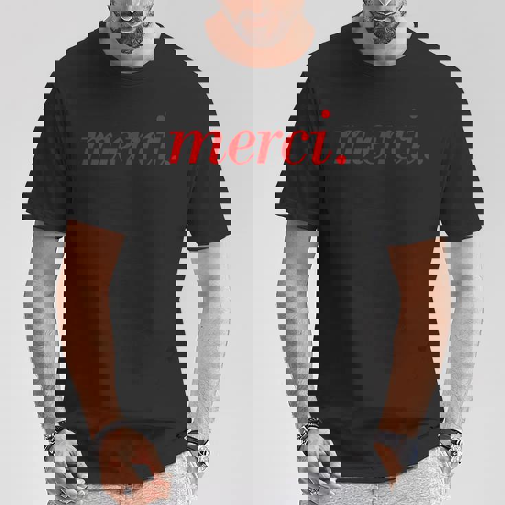 メルシーフランス語フランス旅行パリ。 Tシャツ 面白い贈り物