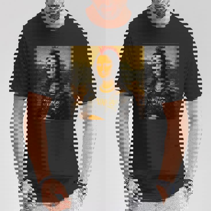 モナリザ パンク風 パロディデザイン Tシャツ 面白い贈り物