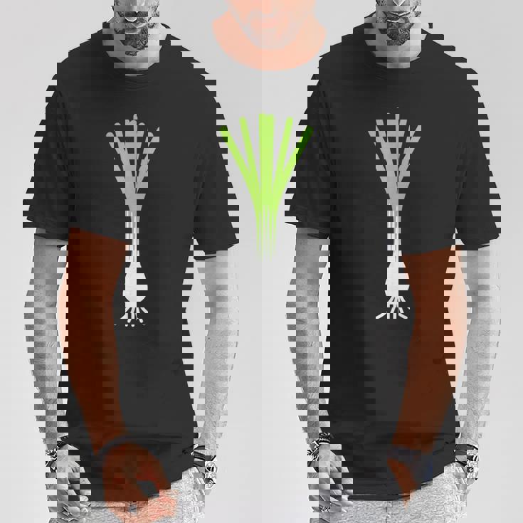 ユーモアリークミニマリスト野菜シンプルなネギ Tシャツ 面白い贈り物