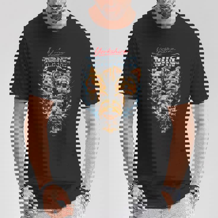 ヨークシャーテリア ヘビーメタル 犬 ブーツレッグスタイル ヨーキー Tシャツ 面白い贈り物