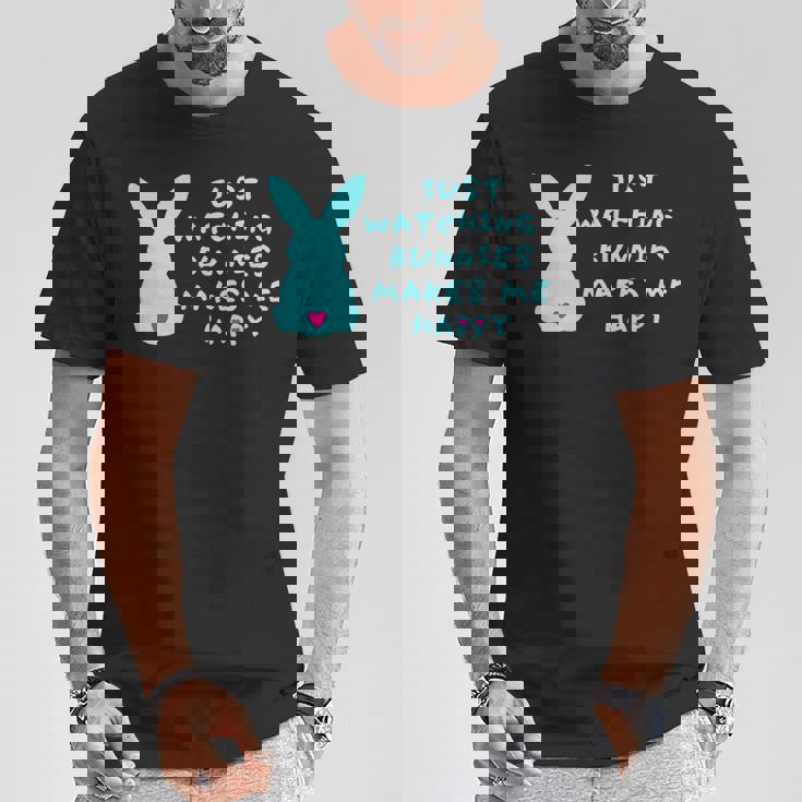 リサイズ ただうさぎを見てるだけで、幸せな気持ちになる Bunny Bunnies Rabit Happy うさぎ Tシャツ 面白い贈り物