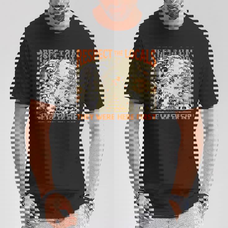 リスペクト Locals オポッサム スカンク アライグマ ハチミツ Tシャツ 面白い贈り物