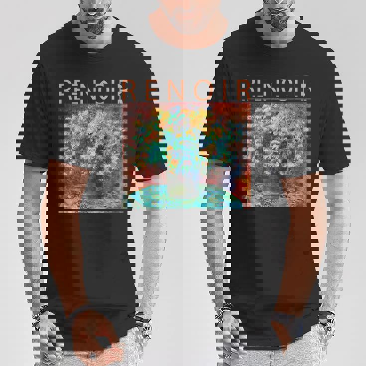 ルノワール 面白いtシャツ 名作アート 菊の花 絵画 メンズ レディース 面白い 服 美術 おもしろ Tシャツ 面白い贈り物