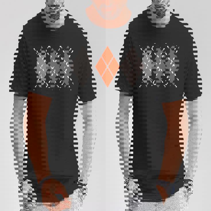 レトロ アーガイル ロカビリー 長袖tシャツ Tシャツ 面白い贈り物