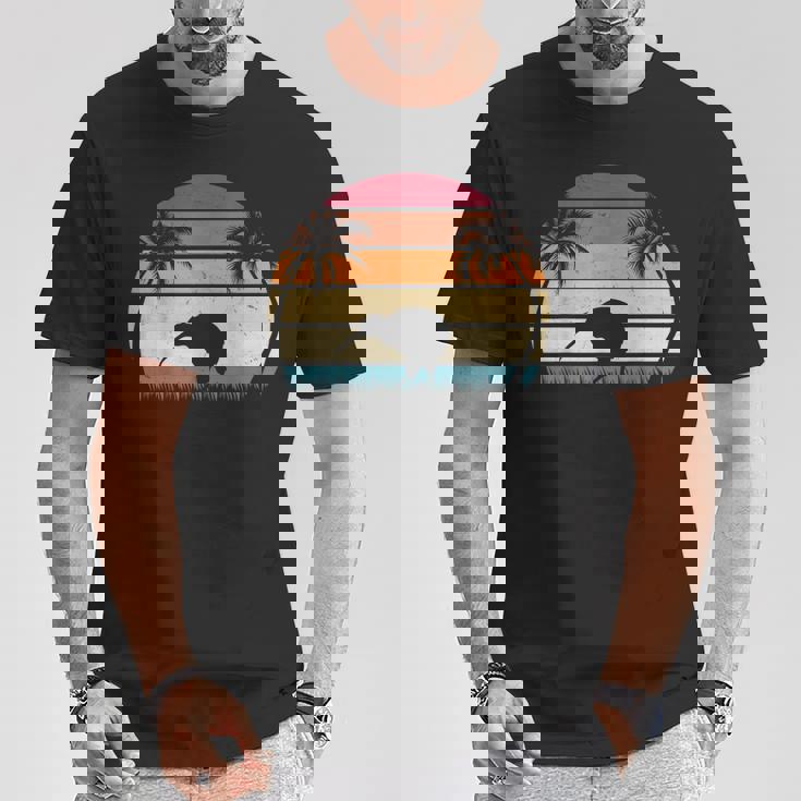 レトロ キウイバード サンセット キウイ鳥 ニュージーランド キウイ鳥 Tシャツ 面白い贈り物