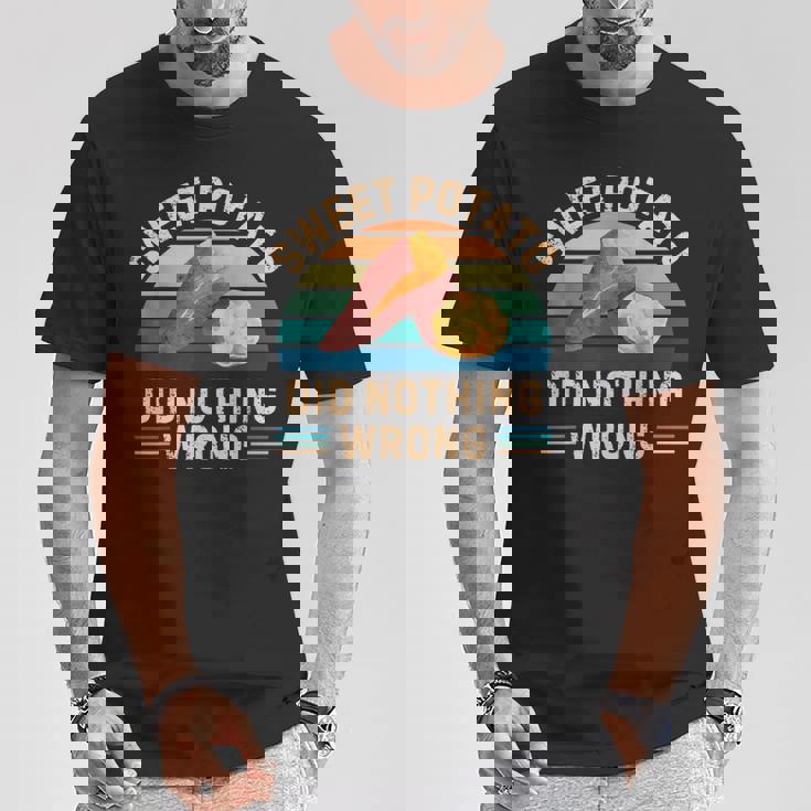 レトロ サツマイモ Did Nothing Wrong ヴィンテージ サツマイモ Tシャツ 面白い贈り物