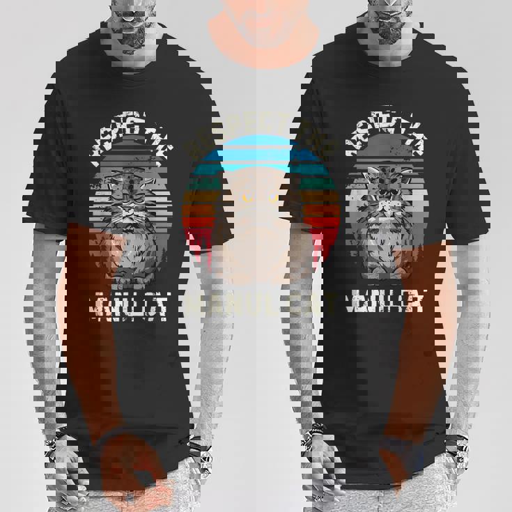 レトロ リスペクト マヌル 猫 ヴィンテージ グランジ マヌル 猫好き Tシャツ 面白い贈り物