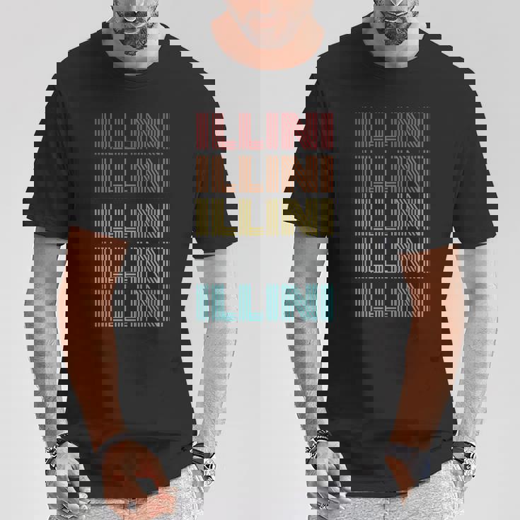 レトロ ヴィンテージ Illini Tシャツ 面白い贈り物