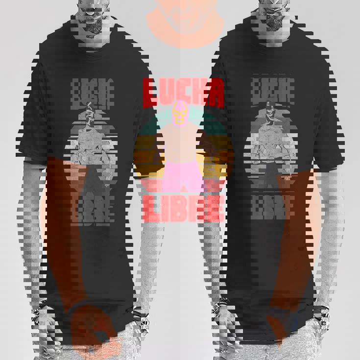 レトロ ヴィンテージ レスラー ルチャリブレ メキシコレスリング Tシャツ 面白い贈り物