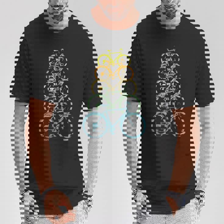 レトロビンテージ自転車モチーフの自転車モチーフ。 Tシャツ 面白い贈り物