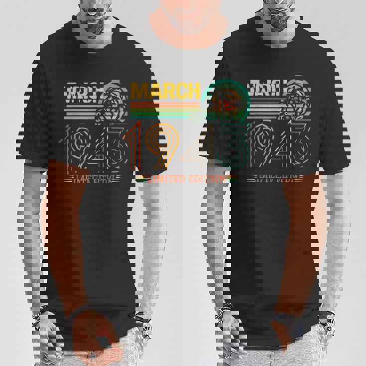 レトロマーチバースデー1943年限定版ヴィンテージ83歳。 Tシャツ 面白い贈り物
