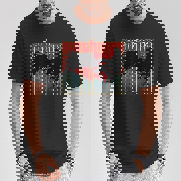 レトロモスマン-オリジナルのウェストバージニアクリプティッドアートワーク Tシャツ 面白い贈り物