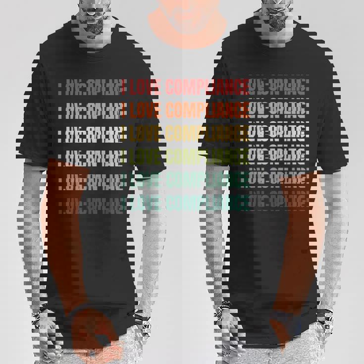 レトロ私はコンプライアンスが大好きです Tシャツ 面白い贈り物
