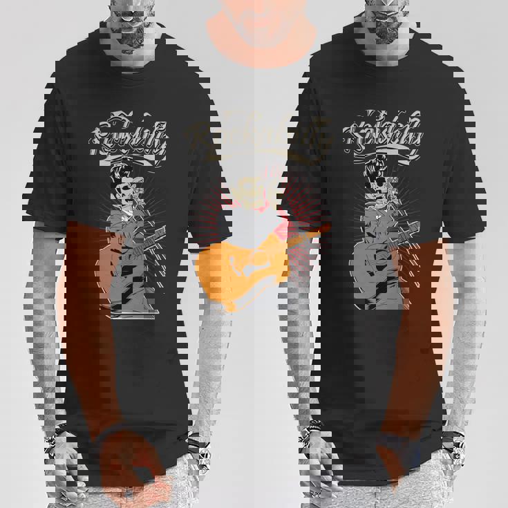 ロカビリー ピンナップ ホットロッド オールドスクール ロカビリー 長袖tシャツ Tシャツ 面白い贈り物