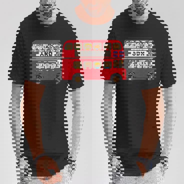 ロンドン イングランド ダブルデッカー レッドバス キッズ ツーリスト お土産 Tシャツ 面白い贈り物