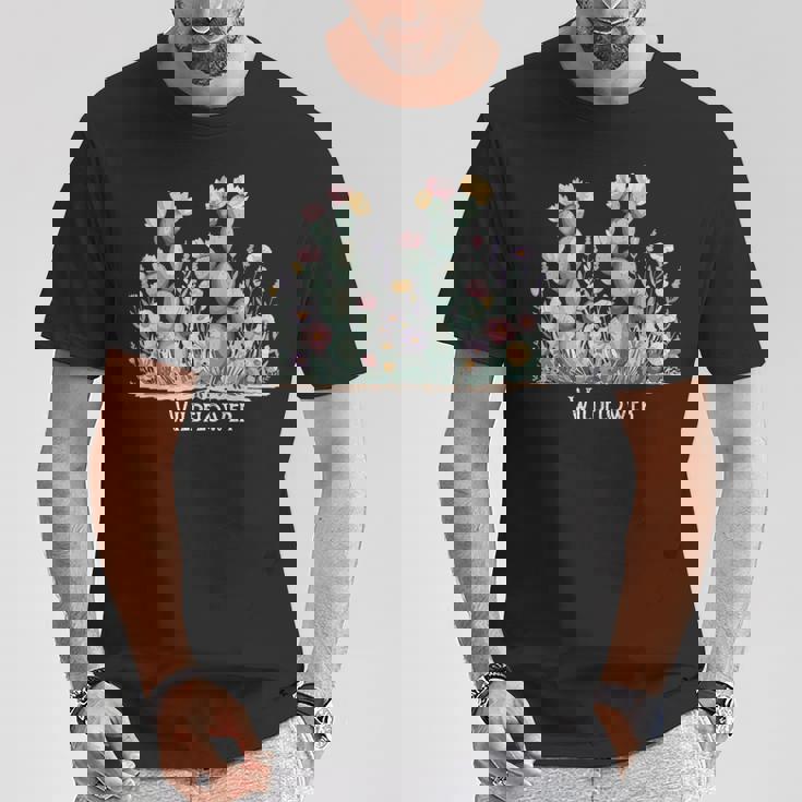 ワイルドフラワー ボヘミアン 砂漠の花 Tシャツ 面白い贈り物