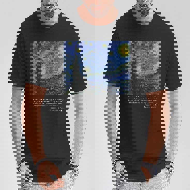 ヴィンセント・ファン・ゴッホによる星月夜 Tシャツ 面白い贈り物