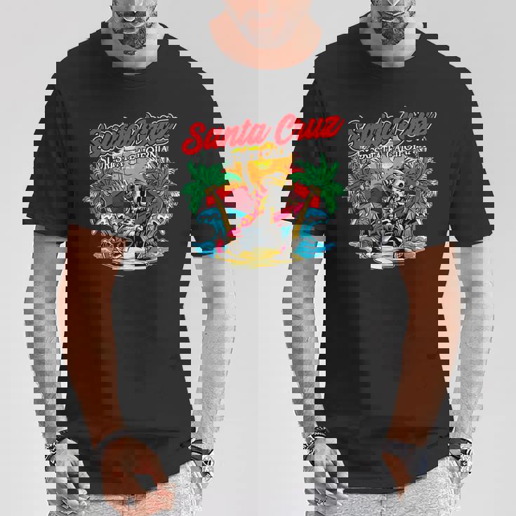 ヴィンテージ サーファー カリフォルニア I レトロ サンタクルーズ カリフォルニア Tシャツ 面白い贈り物