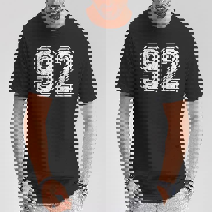 ヴィンテージ スポーツ 数字 92 九十二 Tシャツ 面白い贈り物