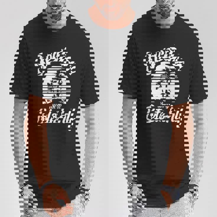 ヴィンテージbaecation With My Better ハーフマッチングカップル Tシャツ 面白い贈り物