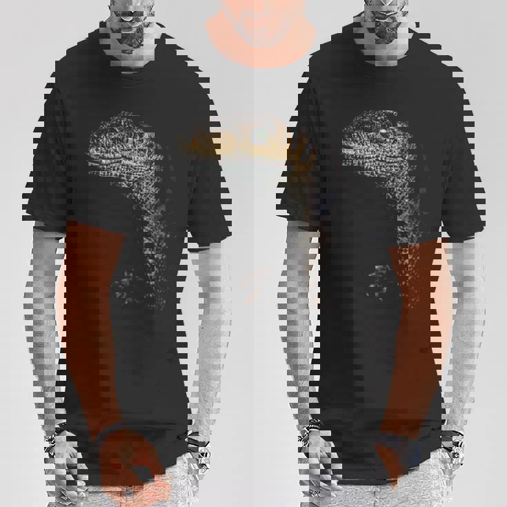 ヴェロキラプトル恐竜狩りリアルなグラフィックデザイン 長袖tシャツ Tシャツ 面白い贈り物