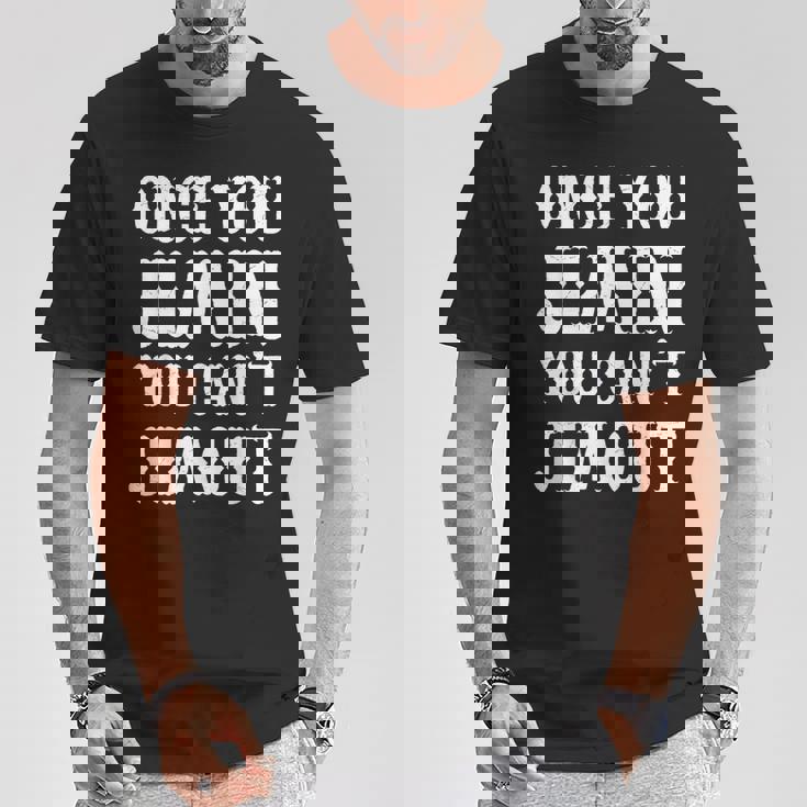 一度ジミンしたら、ジミンアウトはできない Tシャツ 面白い贈り物