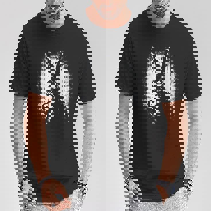 不気味なゴスウサギ、ホラーバニー、奇妙なコアウサギ Tシャツ 面白い贈り物