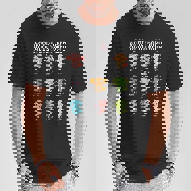 世界のウーパールーパー両生類動物好きカワイイ Tシャツ 面白い贈り物