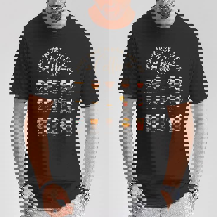 世界のコーヒーの種類 コーヒー Tシャツ 面白い贈り物
