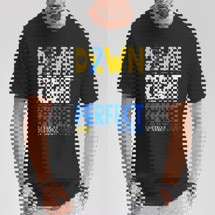 世界ダウン症啓発デーダウン右パーフェクトt21 Tシャツ 面白い贈り物