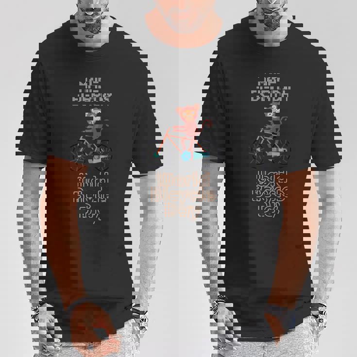 世界自転車の日 モンキーライディングバイク好き 面白いバイク Tシャツ 面白い贈り物