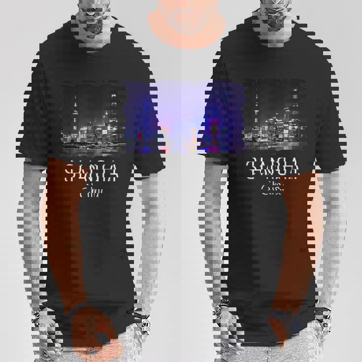 中国上海スカイライン 中国のお土産ギフト 上海 Tシャツ 面白い贈り物