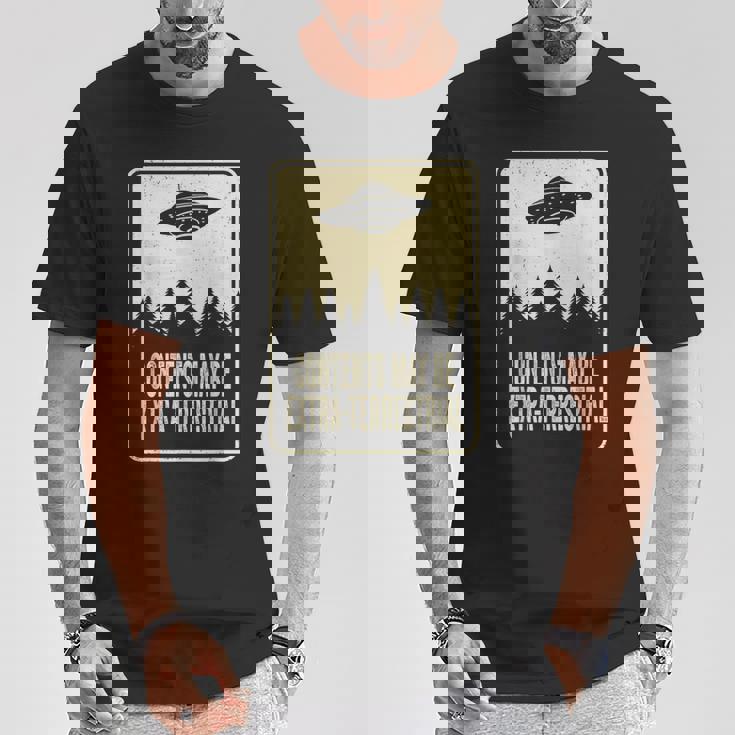 中身は地球外ufo 月曜日 宇宙人宇宙 Tシャツ 面白い贈り物