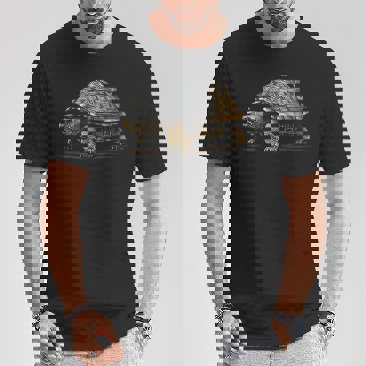 亀 抽象 家 動物 図面 アート グラフィック 亀 Tシャツ 面白い贈り物