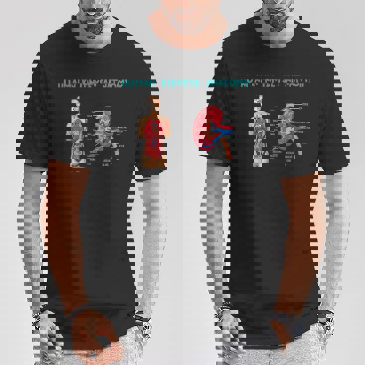 医療従事者のためのヒト腎臓の解剖学 Tシャツ 面白い贈り物