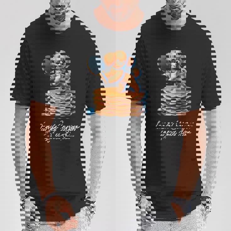 卓球 トイプードル スイーツ パンケーキ 面白い アートデザイン 可愛い おしゃれ 動物 英字 スポーツ 長袖tシャツ Tシャツ 面白い贈り物