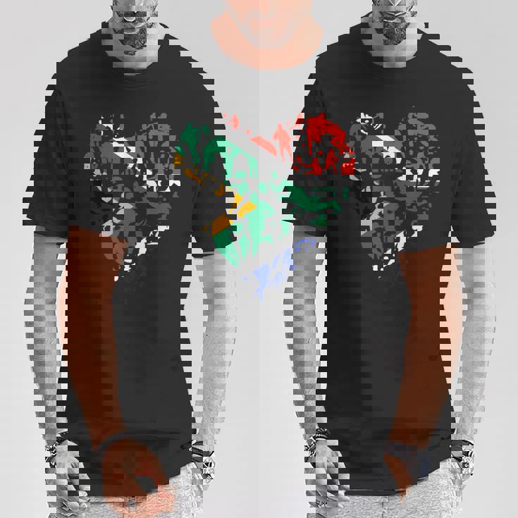 南アフリカ ラグビー ラブハート 南アフリカ ラグビーファン Tシャツ 面白い贈り物